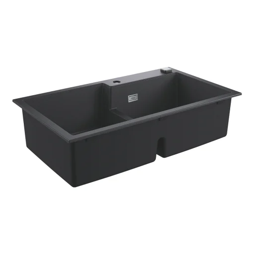 Grohe K500 kompositvask, 2 sammenhængende kummer, 86x50 cm, sort granit