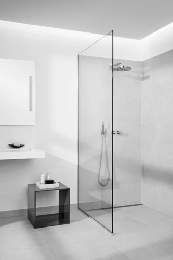Unidrain Glassline brusevæg, 80 cm, ekskl. gulvmodul