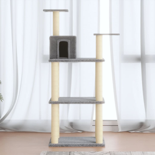 vidaXL kradsetræ med sisalkradsestolper 119 cm lysegrå