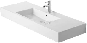 Vero vask 125 cm med hanehul og overløb, wondergliss