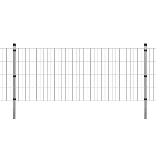 vidaXL 2D paneler og pæle til havehegn, 2008x830 mm, 42 m, sølv