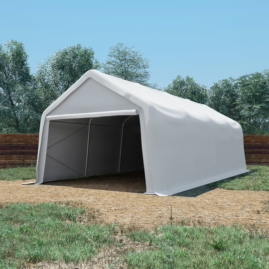 vidaXL opbevaringstelt PVC 550 g/m² 4 x 8 m hvid