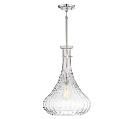 Bristo 1 Loftlampe Ø36 cm - Poleret nikkel/Klar rillet