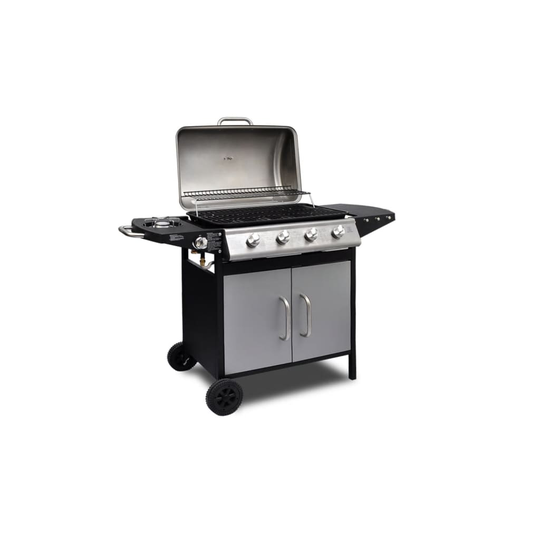 Texas 4 brænder gasgrill sort og sølv