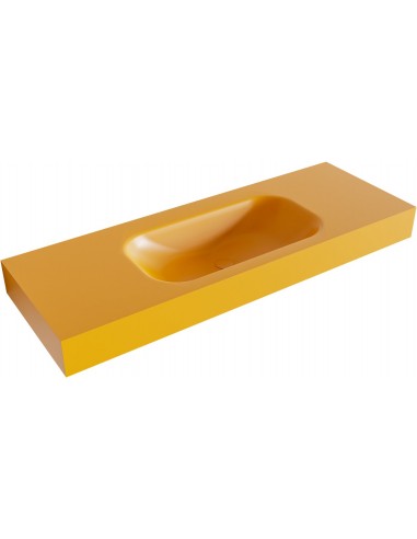 BIG SMALL væghængt håndvask 130 x 46 cm Solid surface - Okker