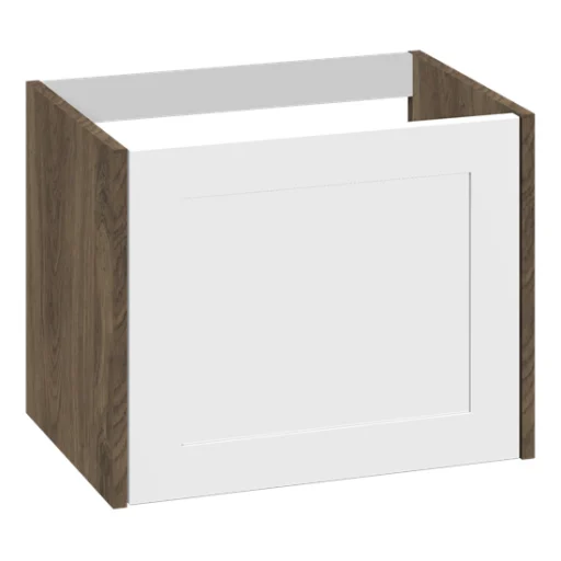 Dansani YOU Classic underskab m/1 skuffe, rammefront, 50x35 cm, mat hvid/brun eg