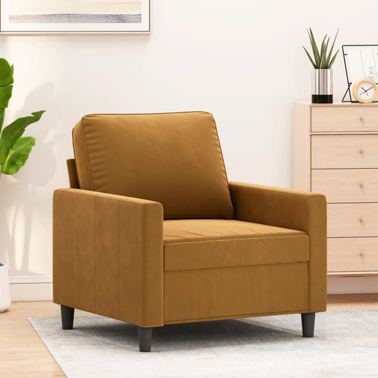 vidaXL lænestol 60 cm velour brun