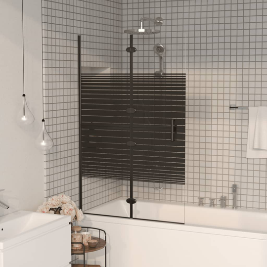 vidaXL foldbar bruseafskærmning 80x140 cm sikkerhedsglas sort