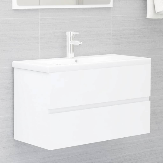 vidaXL vaskeskab 80x38,5x45 cm spånplade hvid
