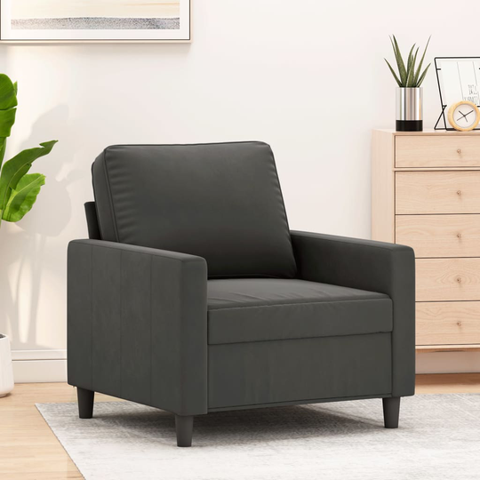 vidaXL lænestol 60 cm velour mørkegrå