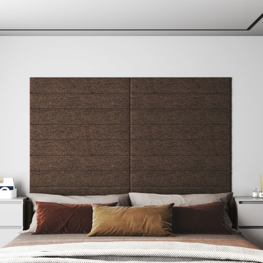 vidaXL vægpaneler 12 stk. 90x15 cm 1,62 m² stof brun