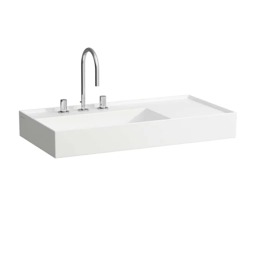 Kartell Laufen håndvask, 90x46 cm, hylde til højre, hvid