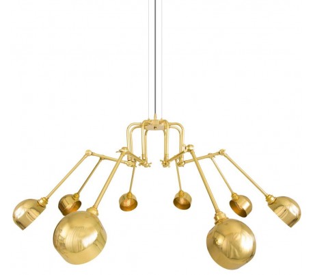 San Jose lysekrone Ø35 - 143 cm 8 x E27 - Poleret messing