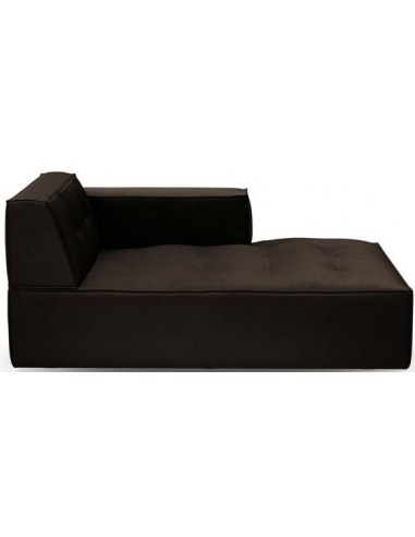 Brandon højrevendt daybed i velour 173 x 118 cm - Kaffebrun