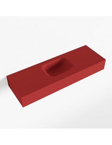 LEX væghængt håndvask 90 x 30 cm Solid surface - Rød
