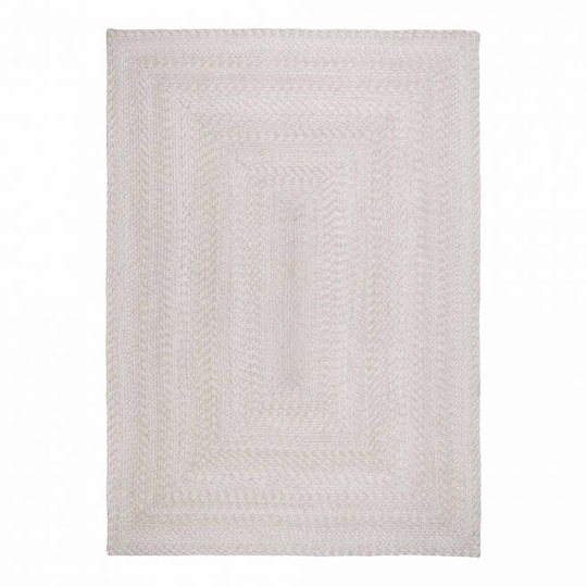 Flettet tæppe i sand - lavet af 100% genanvendt plastik 140x200 cm - 3981305