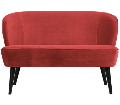 Sofabænk i velour H73 x B110 x D72 cm - Hindbær