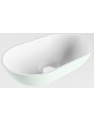 POOLE håndvask 30 x 18 cm Solid surface - Talkum/Svag grøn
