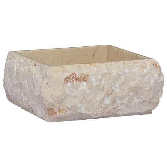 vidaXL håndvask 30x30x13 cm marmor cremefarvet