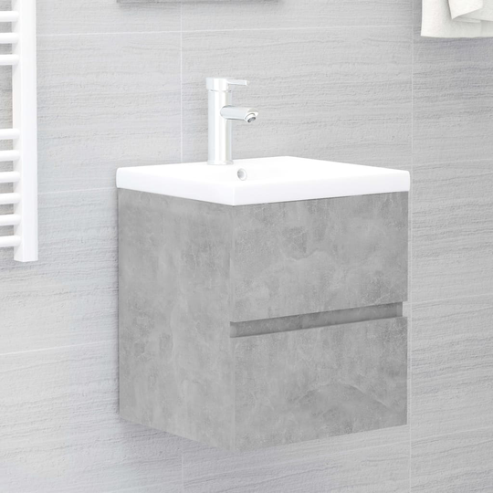 vidaXL vaskeskab 41x38,5x45 cm spånplade betongrå