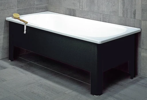 Svedbergs Badekar 140 x 70 cm m/Front & gavle, Sort