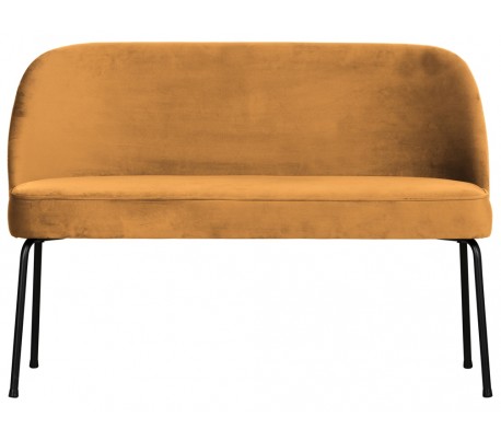 Sofabænk i velour H82,5 x B120 x D59 cm - Sennepsgul