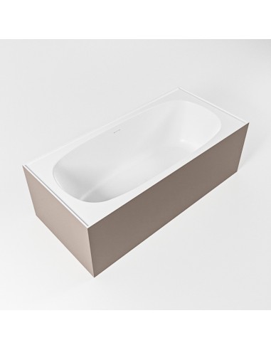 FREEZE fritstående badekar 180 x 85 cm Solid surface - Talkum/Røg
