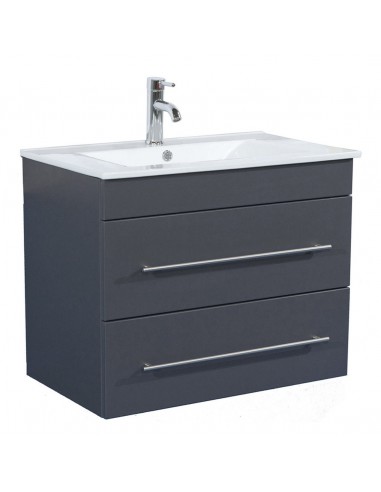 Artemis komplet badmiljø i mdf og keramik H61,6 x B75,5 cm - Antracit højglans