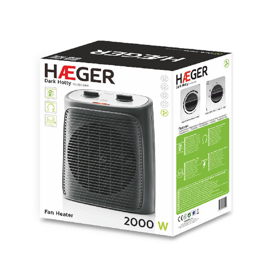 Bærbar varmeblæser Haeger Hotty 2000 W