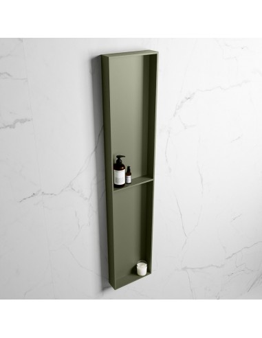 EASY hylde til badeværelset 149,5 x 29,5 cm Solid surface - Armygrøn