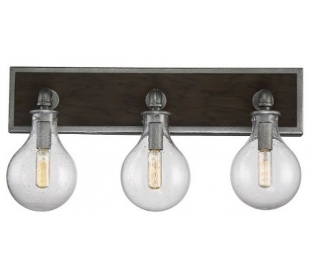 Dansk 3 Badeværelseslampe B54 cm - Galvaniseret metalgrå/Klar med dråbe effekt