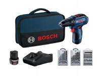 BOSCH DRILL/DRILL 12V 30/17Nm 2x2.0Ah WITHOUT SHEETS + ACCESSORIES 39 pcs. GSR 12V-30 - Uden batteri og oplader