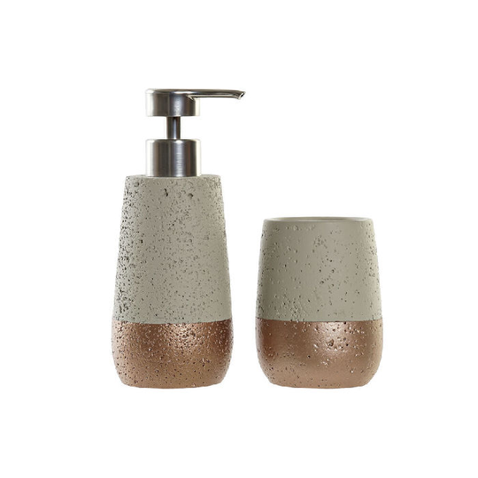 Conjunto de Banho DKD Home Decor Cement Chic (2 pcs)