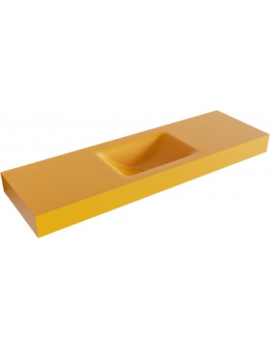 CLOUD væghængt håndvask 150 x 46 cm Solid surface - Okker