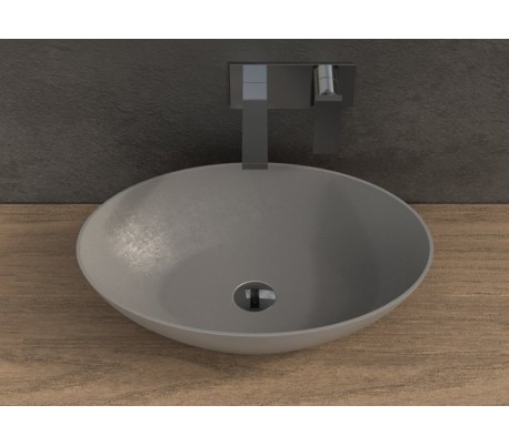 Ideavit Solidthin bordmonteret håndvask 60 x 40 cm Solid surface - Mat lysegrå