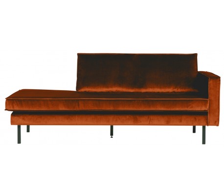 Rodeo daybed sofa i velour B206 cm - Rust