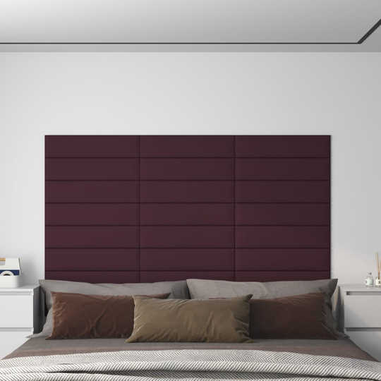 vidaXL vægpaneler 12 stk. 60x15 cm 1,08 m² stof lilla