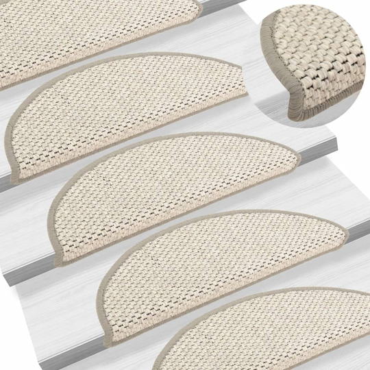 vidaXL selvklæbende trappemåtter 15 stk. 56x20 cm sisal-look beige