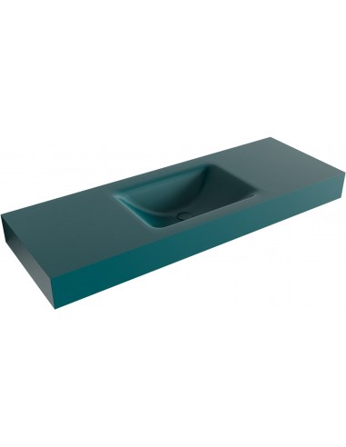 CLOUD væghængt håndvask 130 x 46 cm Solid surface - Petrolium