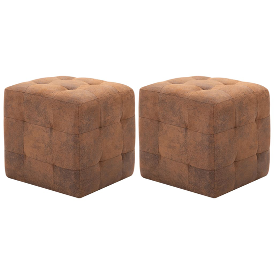 vidaXL sengeskabe 2 stk. 30 x 30 x 30 cm imiteret ruskind brun