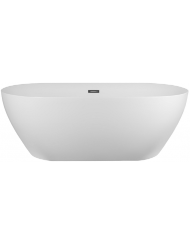 OLVENA Fritstående badekar 170 x 79,5 cm Akryl - Blank hvid/Krom