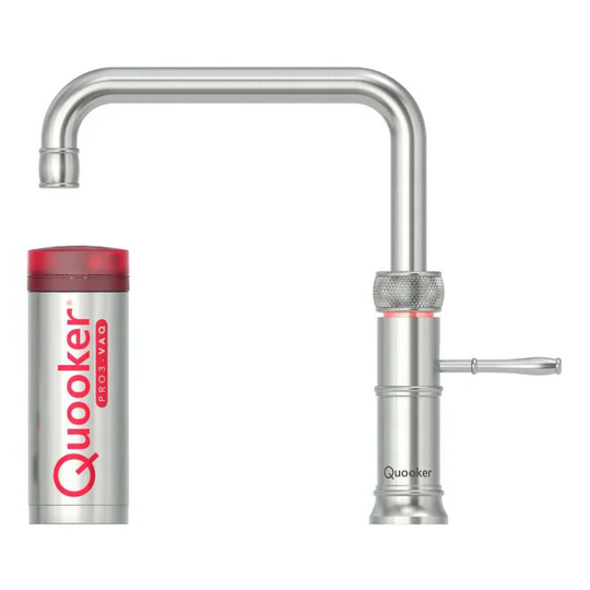 Quooker Classic Fusion Square 3i1 kogende vandhane m/PRO3-VAQE - Rustfri Stål