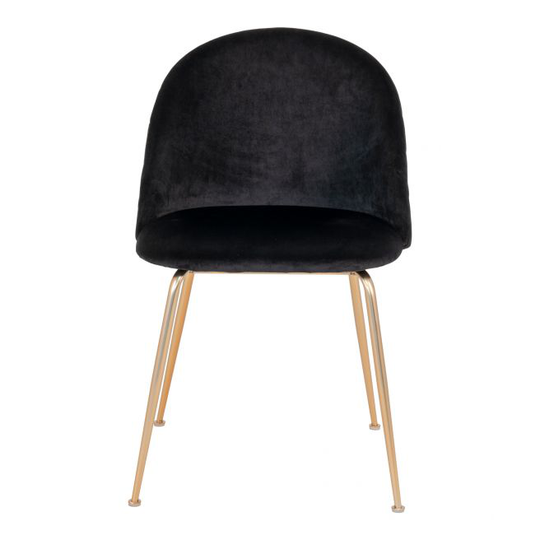 Spisebordsstol i sort velour med ben i messing look HN1207 - 1001253