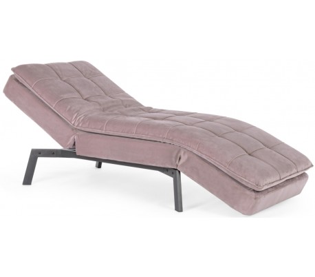 Daybed/Gæsteseng i velour 181 x 78 cm - Mat pink