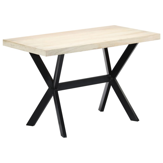 vidaXL spisebord 120 x 60 x 75 cm massivt mangotræ hvid