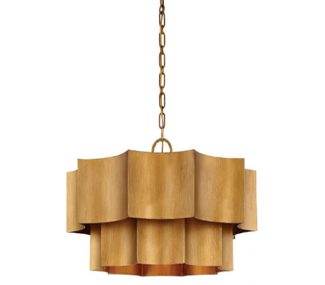 Shelby 6 Lysekrone Ø76 cm - Patineret guld