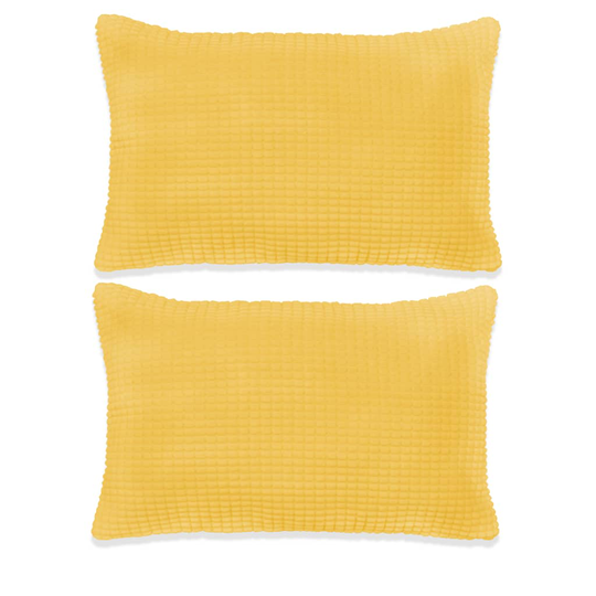 vidaXL pudesæt 2 stk. velour 40 x 60 cm gul