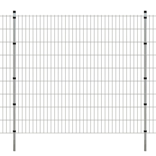 vidaXL 2D Havehegnspaneler & Pæle 2008x1830 mm 16 m Sølv