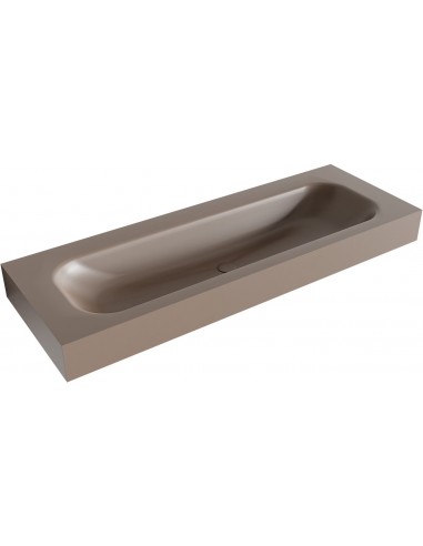 BIG LARGE væghængt håndvask 130 x 46 cm Solid surface - Røg