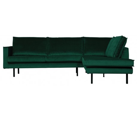 Rodeo Hjørnesofa højrevendt i velour 266 x 213 cm - Grøn